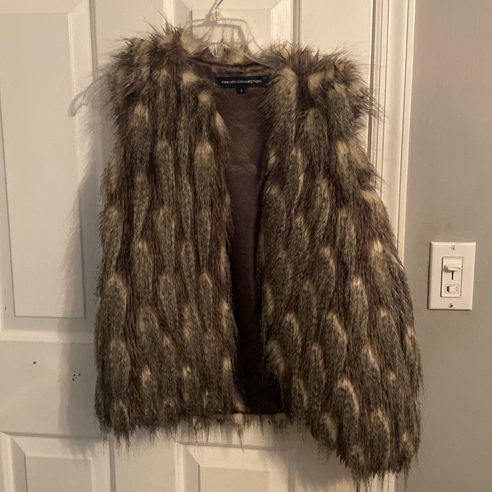 French connection fur vest